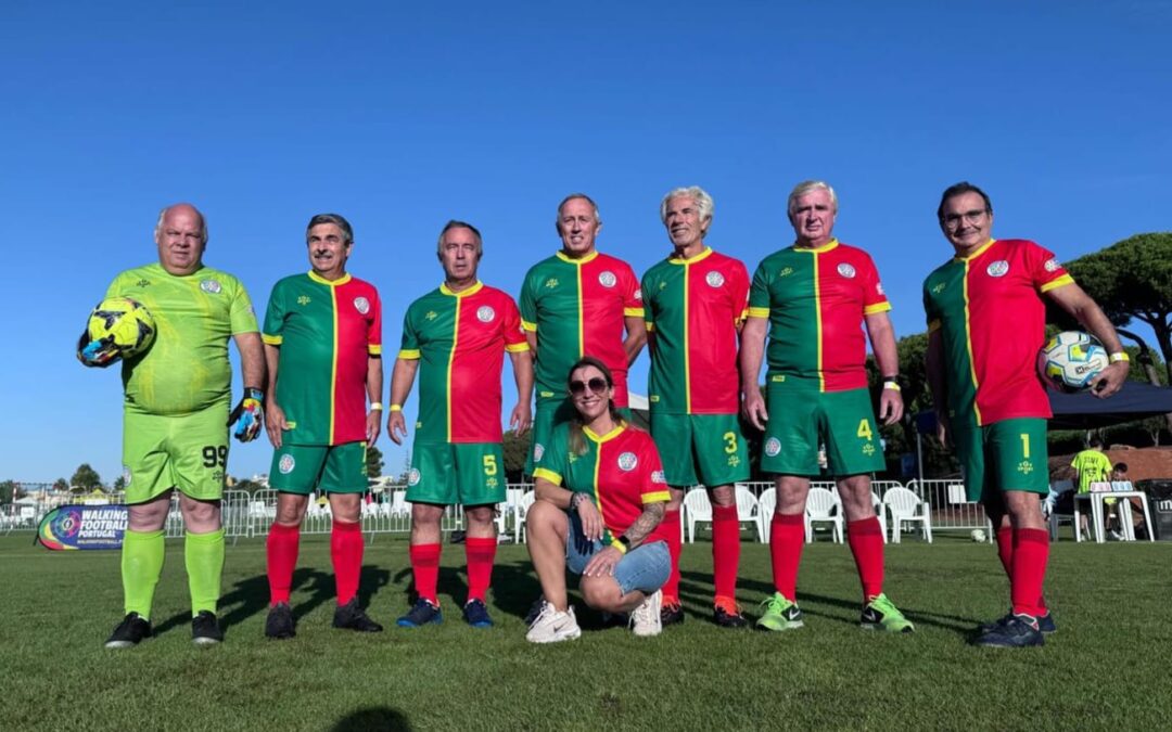 Dia histórico para o walking football em Portugal. Os primeiros jogadores a jogarem como equipa nacional num torneio internacional.